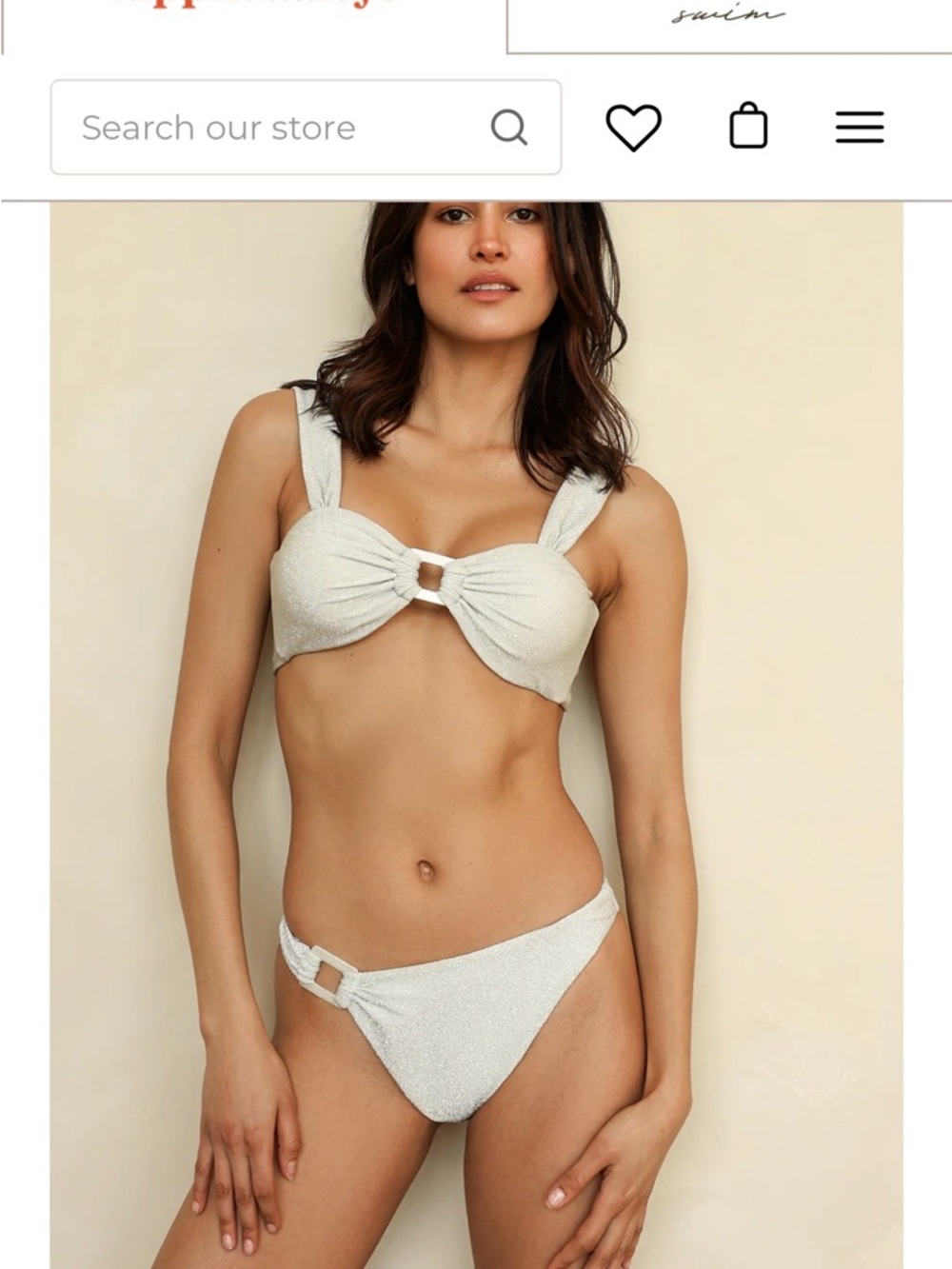 Dippin' Daisy's Cream Textured Ring-Detail Bikini